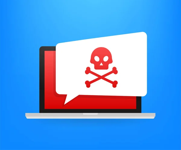 Cyber-Angriff. Daten-Phishing mit Angelhaken, Laptop, Internetsicherheit. Vektoraktiendarstellung. — Stockvektor