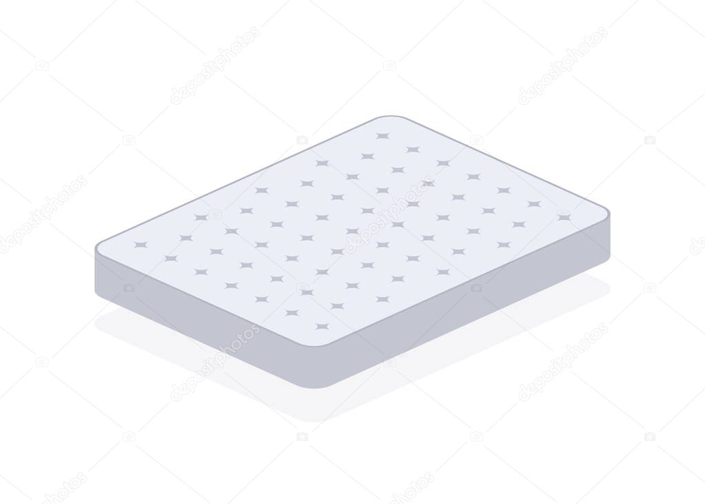 Double bed. Comfortable double mattress sleeping, great design for any purposes. Sleep concept. Mattress icon. Vector stock illustration.