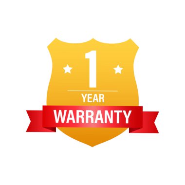 1 yıl garanti. Servis simgesini destekle. Vektör stok illüstrasyonu.