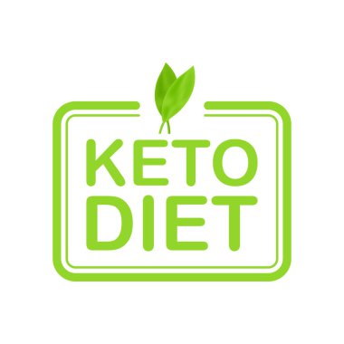 Ketogenik diyet işareti. Keto diyeti. Vektör illüstrasyonu.