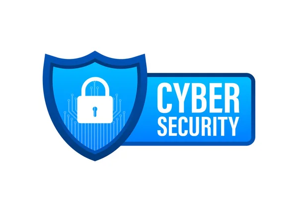 Cyber security vector logo with shield and check mark. Security shield concept. Internet security. Vector illustration. — Stock Vector