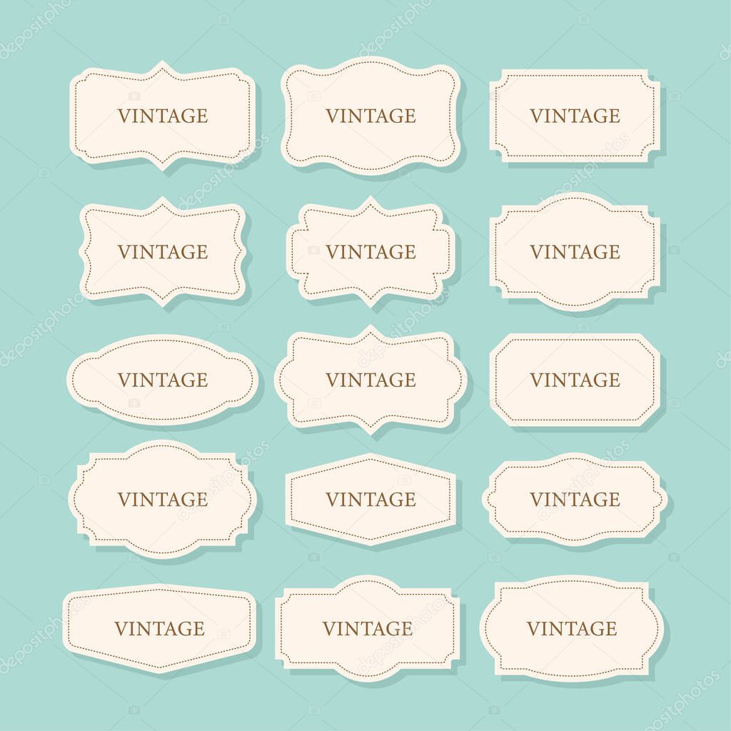 Vintage Frames Set, clipart bundle. Retro collection for decorative design. Frame Retro collection for decorative design. Vector stock illustration.