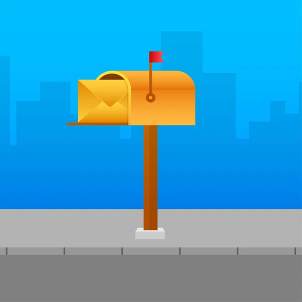 Ilustração vetorial de caixa de correio no estilo plano. Ilustração do estoque vetorial. — Vetor de Stock