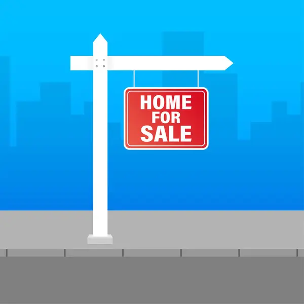 Sale tag. Home for sale sign for marketing design. Vector stock illustration. — Stock Vector