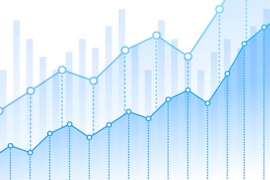Kâr parası ya da bütçe. Nakit ve yükselen grafik oku, iş başarısı kavramı. Sermaye kazancı, kazanç. Vektör stok illüstrasyonu.