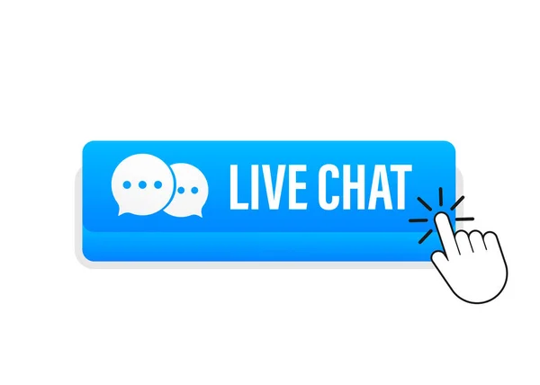 Chat en vivo concepto de burbujas de voz. Ilustración de stock vectorial. — Vector de stock