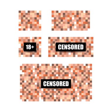 Pixel censored sign. Black censor bar concept. Vector illustration clipart