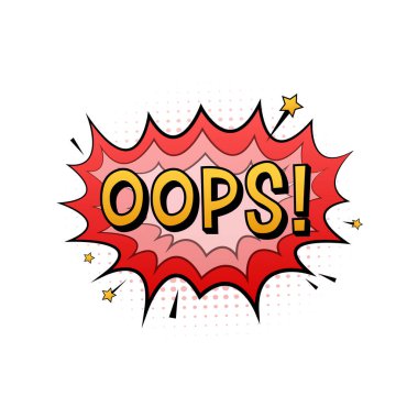 Yazılı komik konuşma baloncukları. Klasik karikatür çizimi. Sembol, etiket, özel teklif etiketi, reklam rozeti. Vektör stok illüstrasyonu