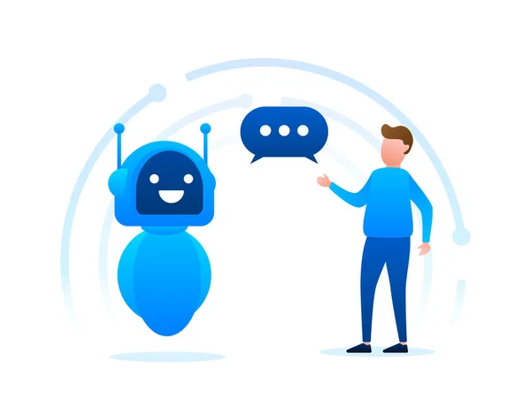 Ícone de robô. Bot design sinal. Conceito de símbolo Chatbot. Robô de serviço de suporte de voz. Robô de suporte online. Ilustração vetorial. — Vetor de Stock