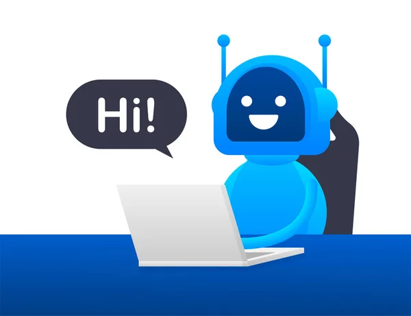 Ikona robota. Návrh značky bot. Chatbot symbol koncept. Voice Support Service bot. Online podpůrný robot. Vektorová ilustrace. — Stockový vektor