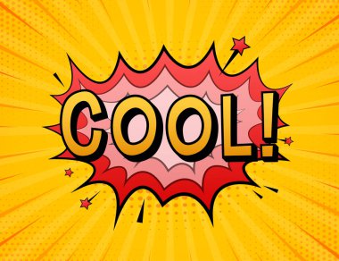 Yazılı komik konuşma baloncukları. Klasik karikatür çizimi. Sembol, etiket, özel teklif etiketi, reklam rozeti. Vektör stok illüstrasyonu.