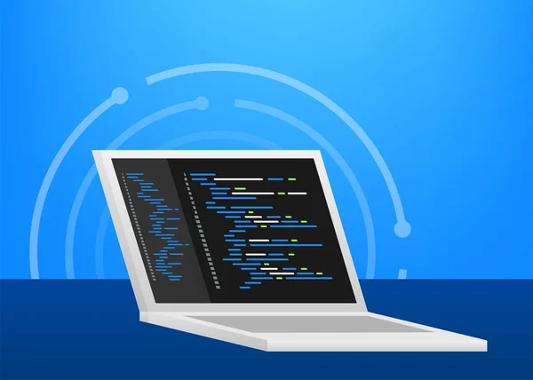 Digitale java code tekst. Computersoftware codeert vectorconcept. Programmeren codering script java, digitale programmacode op het scherm illustratie. Voorraadillustratie van vectoren. — Stockvector