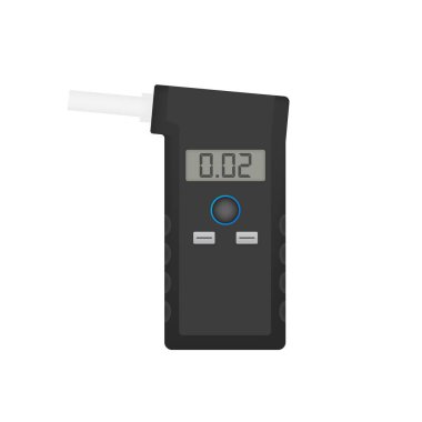 El bilgisayarı Alkol Testi Analizcisi Elektronik Cihaz. Vektör stok illüstrasyonu.