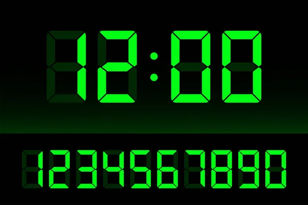Digitaal kloknummer ingesteld. Tijdicoon. Ontwerpelement. Voorraadillustratie van vectoren. — Stockvector