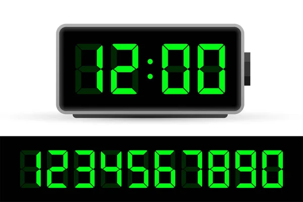 Číslo digitálních hodin nastaveno. Ikona času. Designový prvek. Obrázek vektorové populace. — Stockový vektor