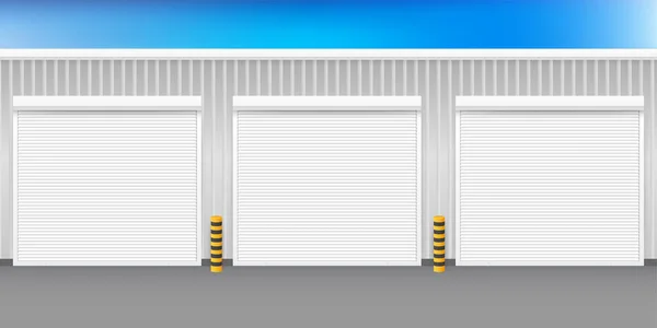 Vektor-Tür mit Rollläden auf weißem Hintergrund. Vektorillustration. — Stockvektor