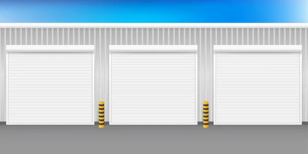 Pintu Vektor dengan Rolling Shutters di latar belakang putih. Ilustrasi vektor. - Stok Vektor