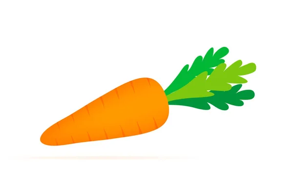 Icono de zanahoria. Diseño plano sobre fondo blanco. Ilustración de stock vectorial — Vector de stock