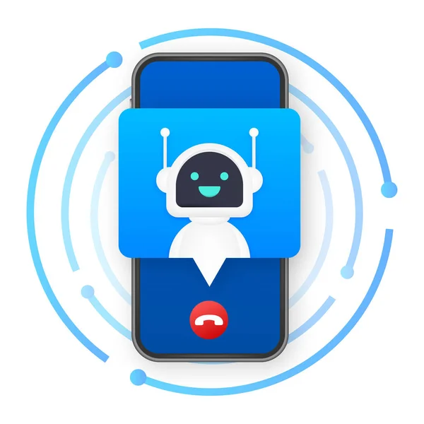 Business card with robo call. Mobile phone. Robo call. Cpam. Vector stock illustration. — Stock Vector