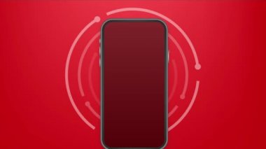 Hareketli mesaj bildirimini uyarın. Tehlike hatası uyarıları, akıllı telefon virüsü sorunu ya da güvensiz mesajlaşma sorunları bildirimleri. resimleme.