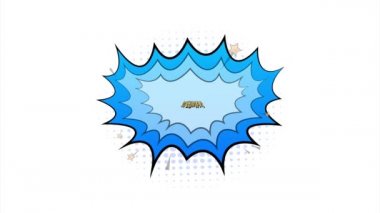 Metin ağlı komik konuşma baloncukları. Klasik karikatür çizimi. Sembol, etiket, özel teklif etiketi, reklam rozeti. Stok illüstrasyonu.