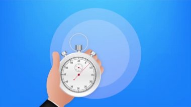 Çizgi film tarzında zamanlayıcı. İşletme. Kronometre simgesi. Zaman yönetimi. hisse illüstrasyonu.