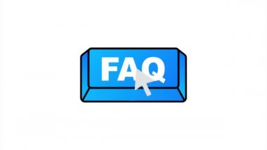 İmleç düğmeli faq. İnternet simgesi. İşaret tıklama simgesi. hisse illüstrasyonu.