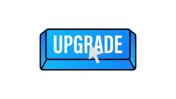 Upgrade botão quadrado azul. Ilustração das existências. — Vídeo de Stock