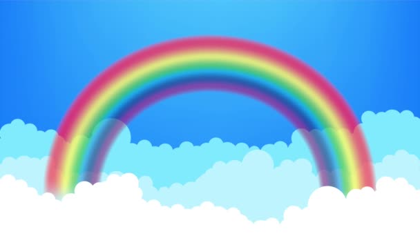 Rainbow. Clouds and rainbow. stock illustration. — Stock Video