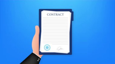 Sözleşme kağıdı mühürlü değil. resimleme.