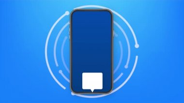 E- posta bildirim konsepti. Akıllı telefon ekranında yeni bir e- posta var. hisse illüstrasyonu.