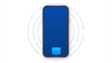 Dosya indirmeli akıllı telefon. İşlem konsepti indiriliyor. resimleme.
