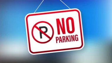 Kırmızı arka planda park yok. Tehlike sembolü. Dikkat uyarı işareti. Dur işareti. hisse illüstrasyonu.