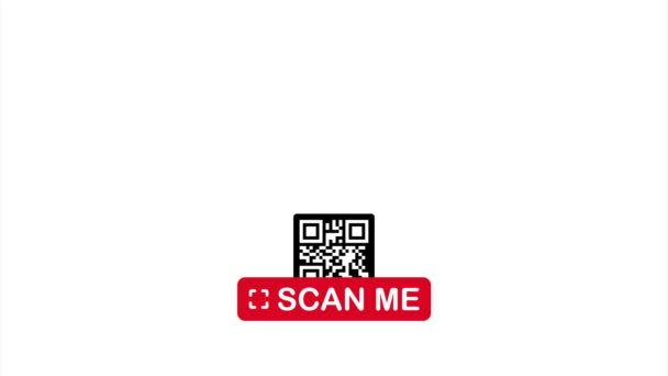 QR-code voor smartphone. Inscriptie scan me met smartphone icoon. Qr-code voor betaling. illustratie. — Stockvideo