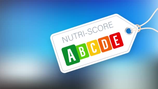 Pontuação Nutri para design de embalagens. Logotipo, ícone, rótulo. ilustração de estoque. — Vídeo de Stock