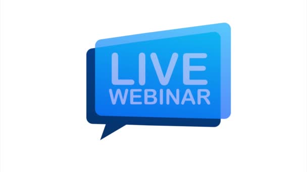 Live Webinar Taste, Symbol, Emblem, Etikett. Illustration. — Stockvideo