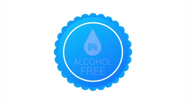 Símbolo de ícone livre de álcool no fundo branco. — Vídeo de Stock