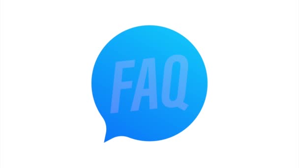 Domande frequenti FAQ banner. Computer con le icone delle domande. illustrazione delle scorte. — Video Stock