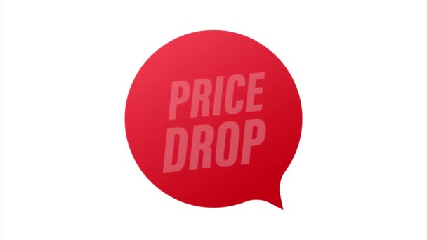 Pris droppe banner mall design. Försäljning specialerbjudande. stock illustration. — Stockvideo