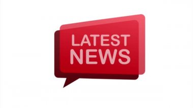 En son haberlerle birlikte megafon etiketi. Megafon bayrağı. Web tasarımı. hisse illüstrasyonu.