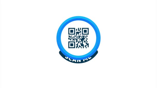 QR-code voor smartphone. Inscriptie scan me met smartphone icoon. Qr-code voor betaling. illustratie. — Stockvideo