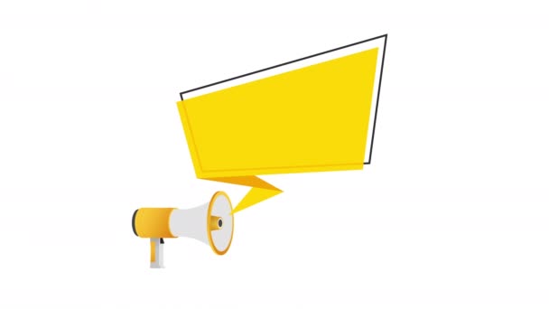 Megaphone Hand, affärsidé med text trivia natt. stock illustration. — Stockvideo