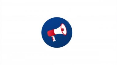El Tutma Megafonu 'ndan önemli bir duyuru. Megafon bayrağı. Web tasarımı. hisse illüstrasyonu.