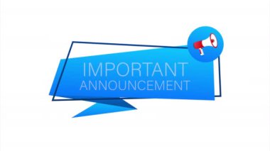 El Tutma Megafonu 'ndan önemli bir duyuru. Megafon bayrağı. Web tasarımı. hisse illüstrasyonu.