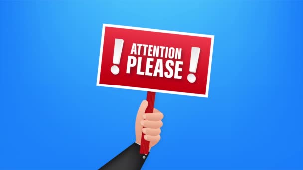 Attention please. Business infographic template. Megaphone banner. stock illustration. — Stock Video