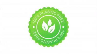 Plastiksiz yeşil simge rozeti. Bpa plastiksiz kimyasal iz. hisse illüstrasyonu.