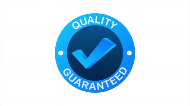 Qualità garantita. Segno di controllo. Simbolo di qualità premium. illustrazione delle scorte. — Video Stock