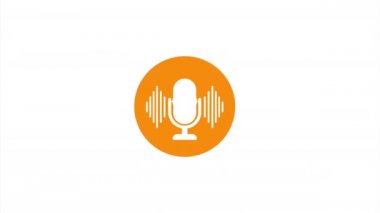 Podcast. Rozet, simge, pul, logo. hisse illüstrasyonu.