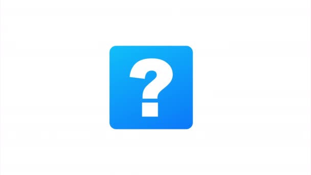 Perguntas frequentes FAQ banner. Computador com ícones de perguntas. ilustração de estoque. — Vídeo de Stock