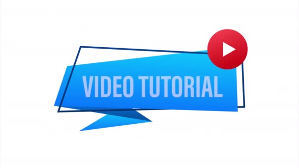 Video tutorials ikon koncepció. Tanulási és tanulási háttér, távoktatás és tudásnövekedés. Videokonferencia és webinar ikon, internet és video szolgáltatások. illusztráció. — Stock videók